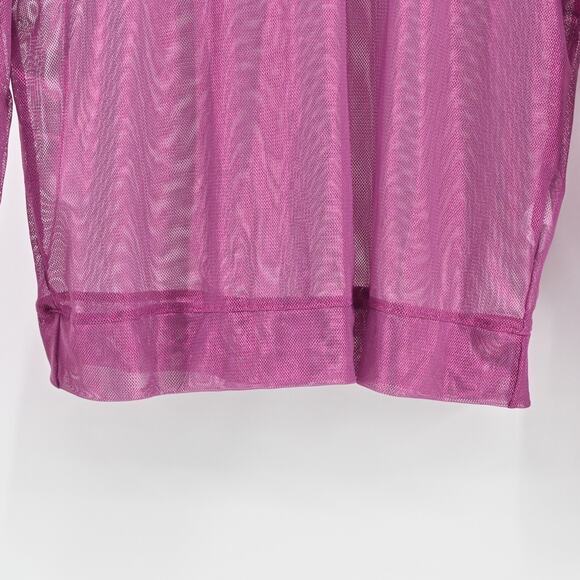 LUCKY IN LOVE Womens Goddess Mesh Top Size XS‎ Passion Pink Sheer Layering Shirt - Picture 9 of 11